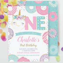 ONE 1st Birthday Unicorn Donuts Doughnoten Pastel