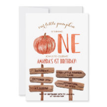 "One" 1st Birthday Waterverf Pumpkin