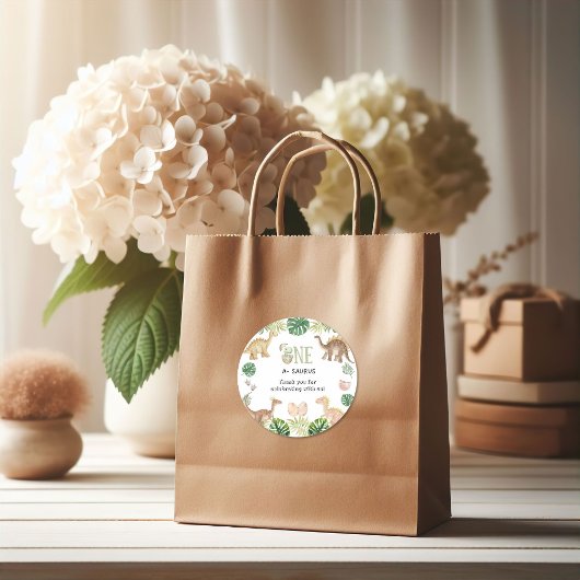 One-a-Saurus 1st Birthday Party Sticker