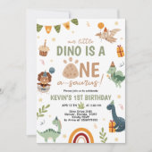 ONE-a-saurus Dino 1e verjaardagsuitnodiging Kaart (Voorkant)