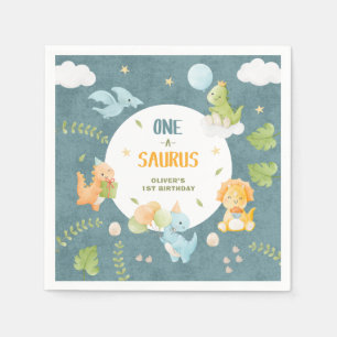 One-A-Saurus Dinosaur 1e Verjaardagsfeestje Servet