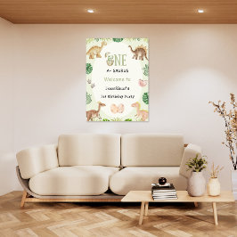 One-a-Saurus Dinosaur 1st Birthday Welcome Poster