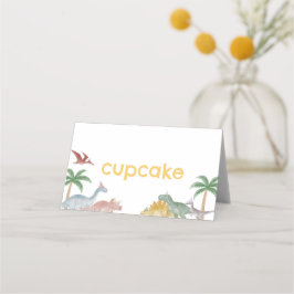 One A Saurus Dinosaur Boy Birthday Food Tent Card Plaatskaartje