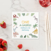 One A Saurus Dinosaur Boy Birthday Party Napkins Servet (Insitu)