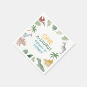 One A Saurus Dinosaur Boy Birthday Party Napkins Servet (Hoek)