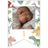One A Saurus Dinosaur Boy Birthday Photo Banner (Tweede vlag)