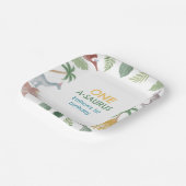 One A Saurus Dinosaur Boy Birthday Square  Papieren Bordje (Gebogen)
