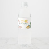 One A Saurus Dinosaur Boy Birthday  Waterfles Etiket (Voorkant)
