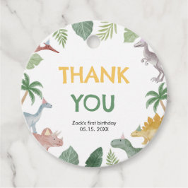 One A Saurus Dinosaur Jongen Ronde Favor Tag Bedankjes Labels
