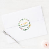One A Saurus Dinosaur Jongen Vierkant Ronde Sticker (Envelop)