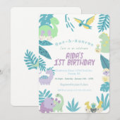 One-A-Saurus Dinosaur Verjaardag Kaart (Voorkant / Achterkant)