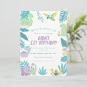 One-A-Saurus Dinosaur Verjaardag Kaart (Staand voorkant)