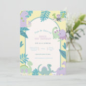 One-a-Saurus' dinosaurus eerste verjaardag uitnodi Kaart (Staand voorkant)