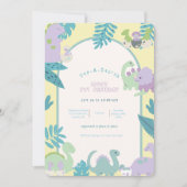 One-a-Saurus' dinosaurus eerste verjaardag uitnodi Kaart (Voorkant)