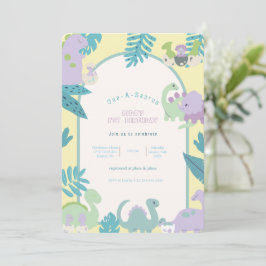 One-a-Saurus' dinosaurus eerste verjaardag uitnodi Kaart