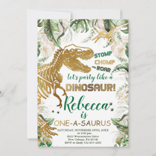 One-a-saurus Dinosaurus Verjaardag, Dino T-Rex Kaart