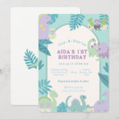 One-a-Saurus Dinosaurus Verjaardag Kaart (Voorkant / Achterkant)