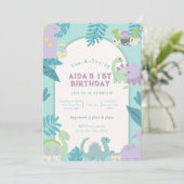 One-a-Saurus Dinosaurus Verjaardag Kaart (Staand voorkant)