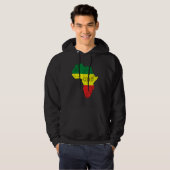 One Africa Pan African Pride Map Flag Black Pride Hoodie (Voorkant volledig)