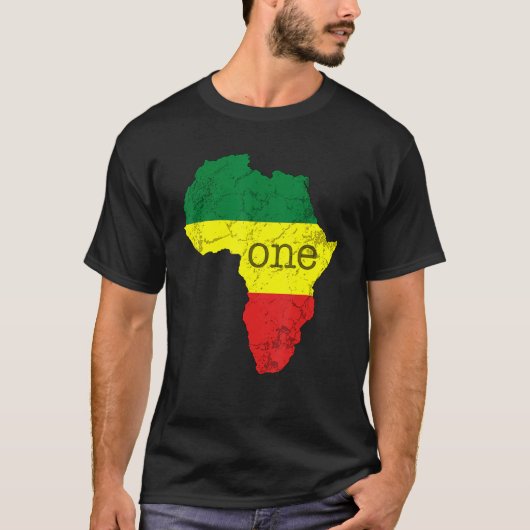 One Africa Pan African Pride Map Flag Black Pride T-shirt (Voorkant)