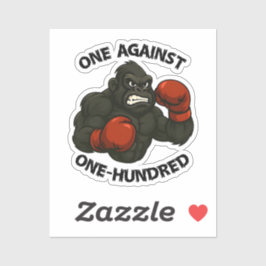 One Against One Hundred – Gorilla Boxing Workout Sticker