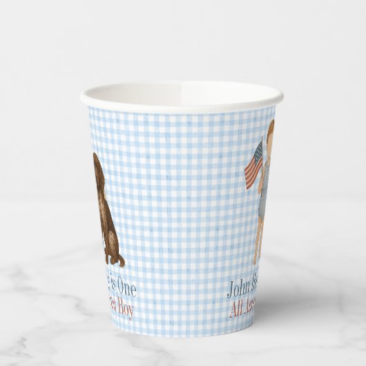 One All American Boy - Dog - Red White & Two Papieren Bekers (Links)