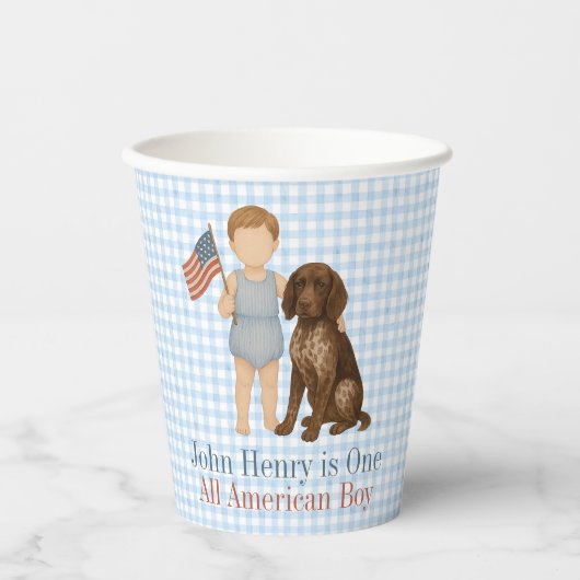 One All American Boy - Dog - Red White & Two Papieren Bekers (Voorkant)