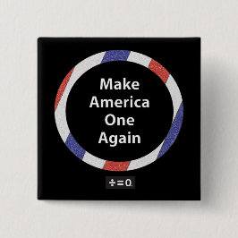 One America Red White en Blue Patriottic Vierkante Button 5,1 Cm