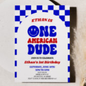 One American Dude 4 juli 1 Verjaardagsfeestje Kaart