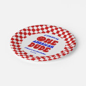 One American Dude 4 juli 1 Verjaardagsfeestje Papieren Bordje (Gekanteld)