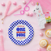One American Dude 4 juli 1 Verjaardagsfeestje Papieren Bordje (Feest)