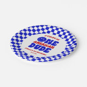 One American Dude 4 juli 1 Verjaardagsfeestje Papieren Bordje (Gekanteld)