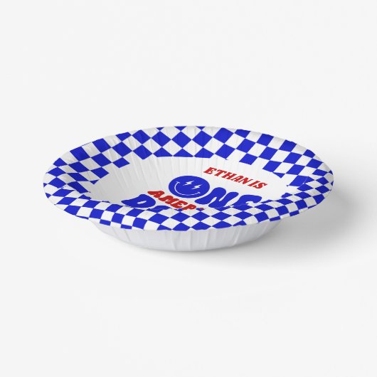 One American Dude 4 juli 1 Verjaardagsfeestje Papieren Kommen (Gebogen)