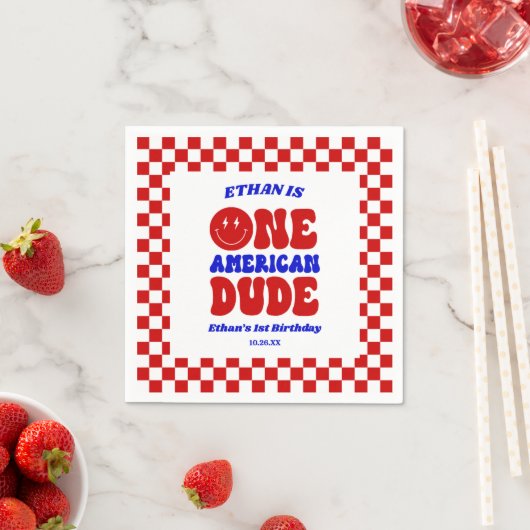 One American Dude 4 juli 1 Verjaardagsfeestje Servet (Insitu)