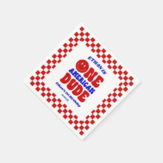 One American Dude 4 juli 1 Verjaardagsfeestje Servet (Hoek)