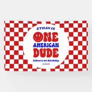 One American Dude 4 juli 1 Verjaardagsfeestje Spandoek