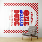 One American Dude 4 juli 1 Verjaardagsfeestje Wandkleed (In Situ (horizontaal))