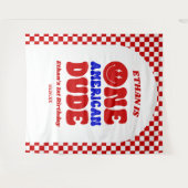 One American Dude 4 juli 1 Verjaardagsfeestje Wandkleed (Voorkant (horizontaal))