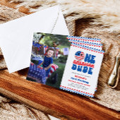 One American Dude 4th of July Foto Eerste Verjaard Kaart