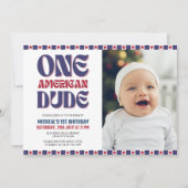 One American Dude 4th van 1 juli Verjaardag Kaart (Voorkant)