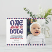 One American Dude 4th van 1 juli Verjaardag Kaart (Staand voorkant)