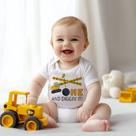 One and Diggin’ IT Construction Verjaardag Baby Bo Romper