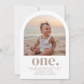 One Arch Foto Eerste Verjaardag Uitnodiging (Voorkant)