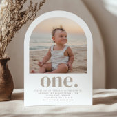 One Arch Foto Eerste Verjaardag Uitnodiging