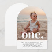 One Arch Foto Eerste Verjaardag Uitnodiging (Voorkant / Achterkant)