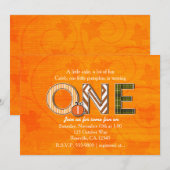 ONE Autumn Herfst 1st Birthday Party Invitation Kaart (Voorkant / Achterkant)