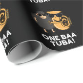 One Baa Tuba Funny Music Sheep Pun Dark BG Cadeaupapier (Rol Hoek)