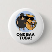 One Baa Tuba Funny Music Sheep Pun Ronde Button 5,7 Cm (Voorkant)