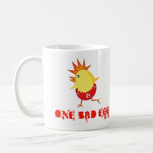 One Bad Egg Punk Rock Easter Chick Coffee Mok (Links)