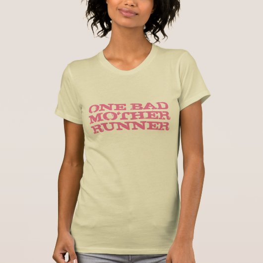 One Bad Moeder Runner Pink T-shirt (Voorkant)